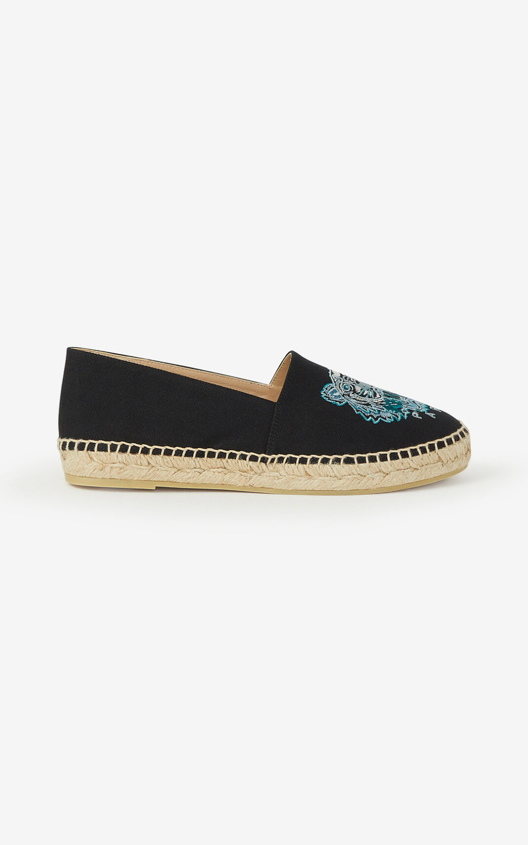 Kenzo Canvas Tiger Ženska Espadrile Črna SI-2540626